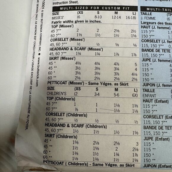 Vintage 1990s Butterick 4653 Misses' 6-14 & Girl's 2-6X Gypsy Peasant Costume - Picture 4 of 5